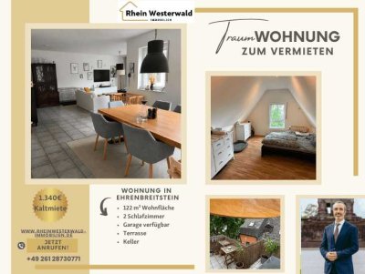 Maisonette-Traum in Ehrenbreitstein: 122 m², Süd-Balkon, mit Küche & Garage