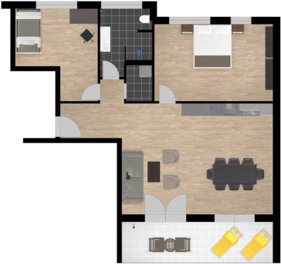 Neuwertige 3,5-Zimmer Penthouse-Wohnung mit Balkon in Gerolzhofen
