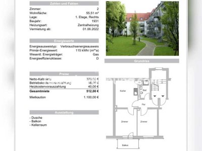 Tauschwohnung: WOHNUNGSTAUSCH in Münster – 2-Zimmer-Wohnung im Kreuzviertel