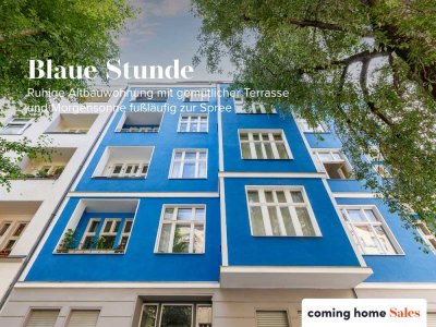 Blaue Stunde - Ruhige Altbauwohnung mit gemütlicher Terrasse und Morgensonne fußläufig zur Spree