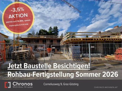 AKTION! Neubauprojekt in Ruhelage in Gösting! Ca. 42m² 2-Zimmerwohnung mit Westbalkon!