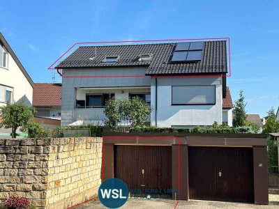 Energetisch top modernisierte 3-Zimmer-Dachgeschosswohnung mit Garage in einem 3-Familienwohnhaus.