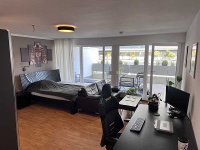 Stilvolle 1-Raum-Terrassenwohnung mit gehobener Innenausstattung mit Balkon und EBK in Karlsruhe