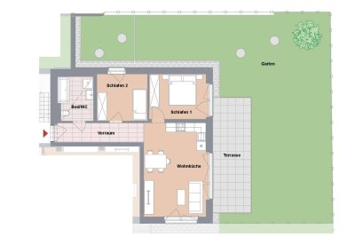 BAUBEGINN ERFOLGT! 3-Zimmer-Neubau-Gartenwohnung im Einfamilienhausgebiet in Ruhelage!
