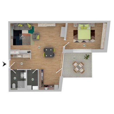 Einziehen & wohlfühlen: 2Z-WHG mit Dachterrasse, Aufzug & PV-Strom