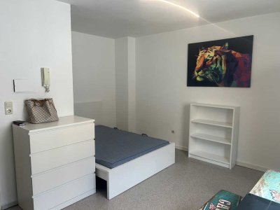 150 Meter zum Main möblierte 1-ZKB mit neuem Bett, Matratze, Pantry-Küche, Tageslicht-Duschbad