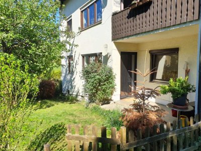 Renovierungsbedürftige 3-Zi.-Gartenwohnung mit Südterrasse - Hochparterre