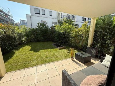 Zentrale 3-Zimmer-Wohnung mit Garten in gehobener & geschützter Wohnanlage