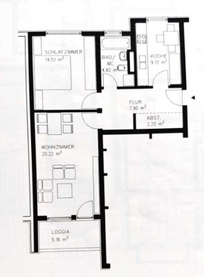 Schöne helle 2-Zimmer-Wohnung mit Balkon in Unterföhring