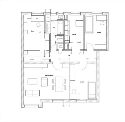 Vermietete 4 Zimmer Wohnung im EG Terrasse -  Keller - modernisiert - provisionsfrei
