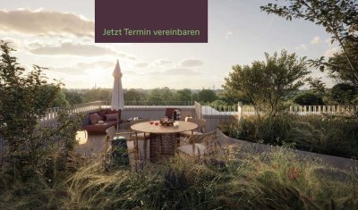 Blick ins Grüne und auf die Wahrzeichen der Stadt: DG-Neubau in Isarnähe