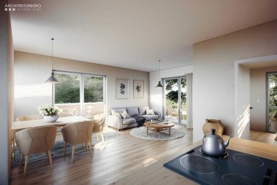 Barrierefreie Neubau Wohnung in kleiner, feiner Einheit.  3 ZKB und eigener Garten!