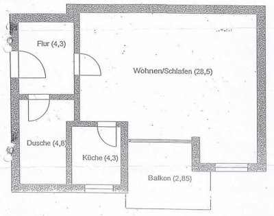 Helle 1-Zimmer Wohnung mit Balkon im 5. OG in Kaufering