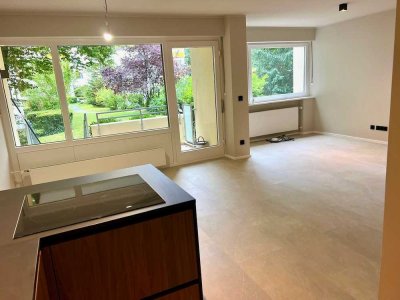 Wohnen&Arbeiten! Park-Garten- offene Küche 2 Bäder Terrasse TG -Erstbezug-ruhig&grün +Büro separat!