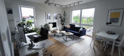 Moderne, helle 2-Zimmer-Whg. mit Balkon & TG-Stellplatz – zentrale Lage im Schiffenberger Tal