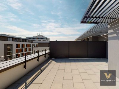 Lichtdurchflutete und großzügig geschnittene 3-Zimmer-Wohnung mit großer Dachterrasse!