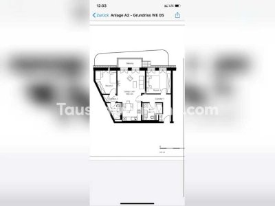 Tauschwohnung: 3-Zimmer-Wohnung mit Balkon und eigenem Garten in ruhiger