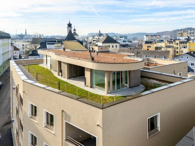 Grundrissvarianten - SPECIAL - direkt von der Wohnung mit dem Lift in die LOUNGE auf die begrünte DACHTERRASSE