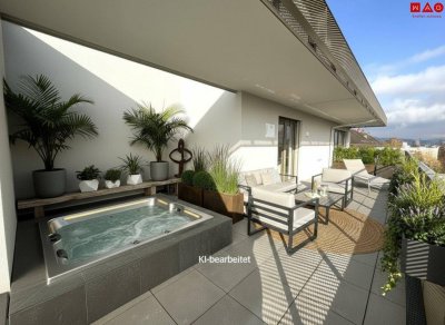 Dachterrassenwohnung mit beeindruckendem Ausblick - Wohntraum auf höchstem Niveau!