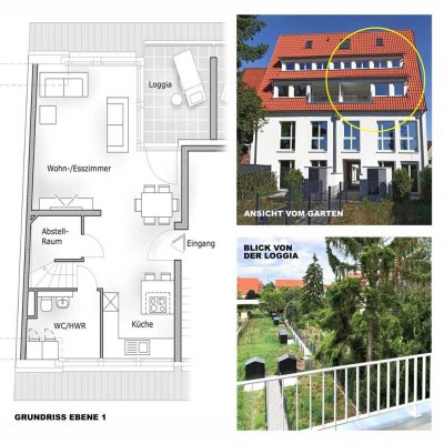 DG-MAISONETTE - 3-ZKB - LOGGIA - BLICK INS GRÜNE