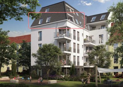 Helle 2-Zimmer-Dachgeschosswohnung mit großer Loggia (Erstbezug)