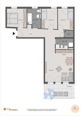 4-Zimmer-Wohnung mit Einbauküche und Balkon