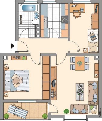 Bezugsfertige 3,5 Zimmer Wohnung mit modernem Wannenbad und Balkon in ruhiger Lage