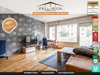 ZENTRAL: Freie 2-Zimmer ETW mit 2 Balkonen und Garage in attraktiver Lage der Karlsruher-Oststadt