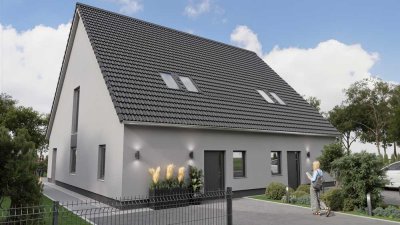 Jetzt preiswert bauen in Weiden:  Doppelhaushälfte, Bodenplatte, FBH, A+, PV, Lüftung