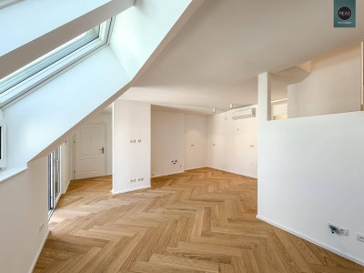 Elevate 1090 – Erstbezug: Luxus Dachgeschoss - Maisonette Wohnung (klimatisiert) mit Balkon und Terrasse nahe U6 Alser Straße, AKH!