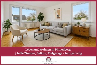 Leben & wohnen in Pinneberg!
3 helle Zimmer, Balkon, Tiefgarage - bezugsfertig