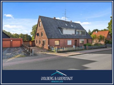 Handwerker gesucht! Sanierungsbedürftige Doppelhaushälfte mit zwei Wohneinheiten in ruhiger Lage von