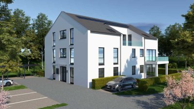Erstbezug: Lichtdurchflutete 3 Zimmer Neubauwohnung im 1.OG links mit Balkon