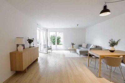 Modernes Wohnen mit Wohlfühlcharakter – stilvolle 2-Zimmer-Erdgeschosswohnung mit Terrasse