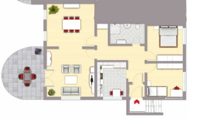 Charmante 3,5-Zimmer-Souterrainwohnung mit sonniger Terrasse in Sickte