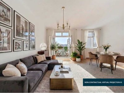 Bezugsfrei ab sofort! Ruhig & Grün! Charmante Altbau-Etagenwohnung, 3 Zi., Balkon + EBK!