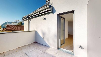 Sonnige 3-Zimmer-Terrassenwohnung in grüner Oase nahe der Donau!
ERSTBEZUG!