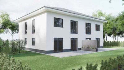 Bezahlbarer Neubau Doppelhaushälfte, Bodenplatte, FBH, A+, PV-Anlage, Lüftung