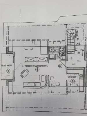 2-Zimmer-Wohnung DG , 69 m² Kaltmiete 690,- incl. Stellplatz