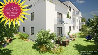 Nutzen Sie das neue Hessengeld für eine 3-Zimmerwohnung mit großem Gartenanteil und Wallbox