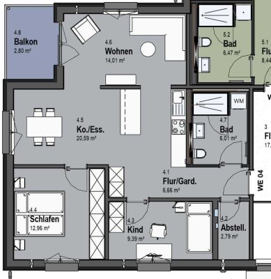 Schicke 3-Zi-Wohnung im Erstbezug (4-OG)