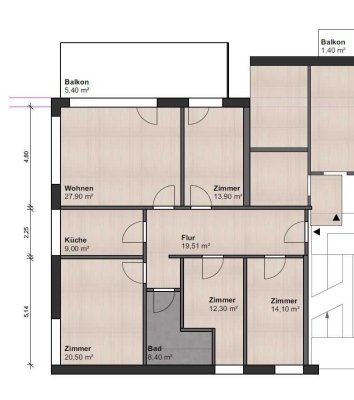 nach Sanierung: ansprechende 5-Zimmer-Wohnung mit Balkon in Höchenschwand