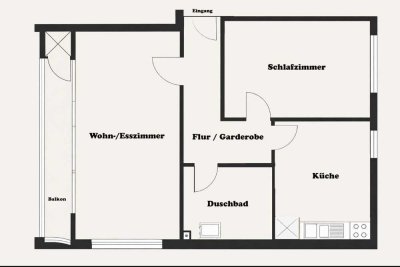 2 Zimmer mit Balkon  in Hamburg-Lokstedt