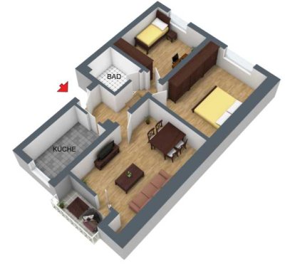 3 Zimmer Wohnung im 3. OG mit Balkon in Köln-Heimersdorf, provisionsfrei