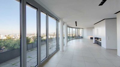 6-Zimmer-Luxus-Penthouse inkl. Dachterrasse mit Skylineblick; vielseitig nutzbar, 3 Einheiten