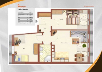 Helle 3-Zimmer-Dachgeschosswohnung mit Wohnküche, Einbauküche & zusätzlichem Stauraum in Chemnitz