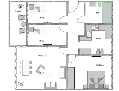 Schöne helle 4-Zimmerwohnung mit Loggia