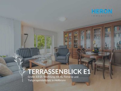 TERRASSENBLICK E1 - Große 3,5-Zi.-Wohnung mit XL-Terrasse und Tiefgaragenstellplatz in Heilbronn