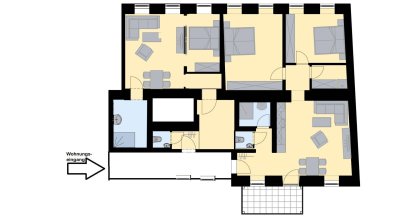 Gangteil ist Teil der Wohnung! Idealer Grundriss für eine anspruchsvolle Familie!