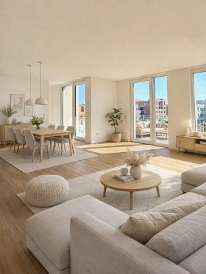 Neubau-Gebiet Hannover KRONSRODE: Einbauküche, gr. Süd-Balkon, Fußbodenheizung, Gäste-Bad, TG, Kellr